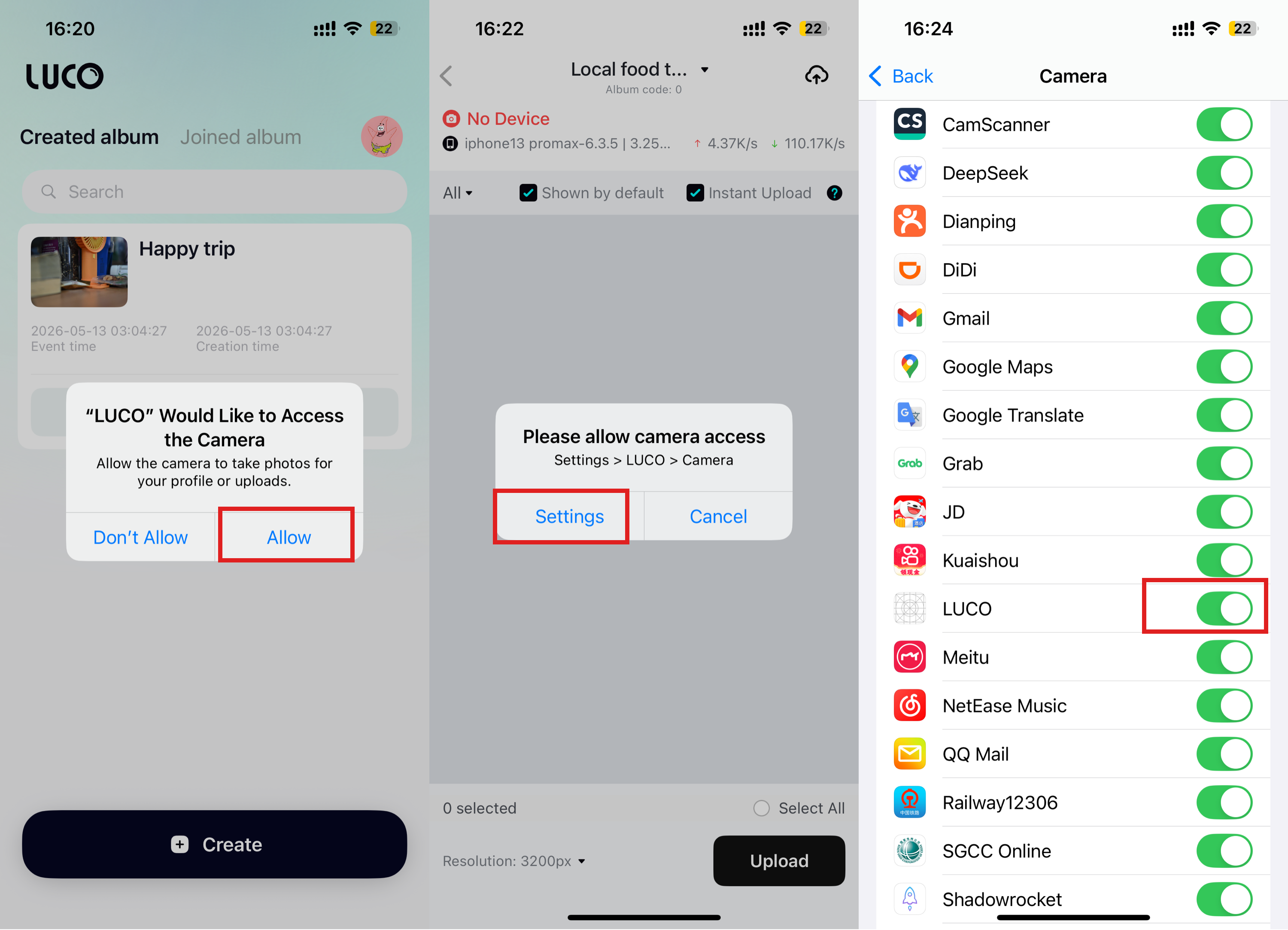 iPhone permission settings